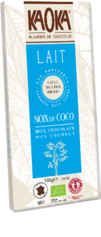 Chocolat au lait noix de coco bio équitable KAOKA