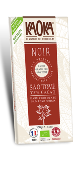 Chocolat Noir 75% cacao bio équitable São Tomé