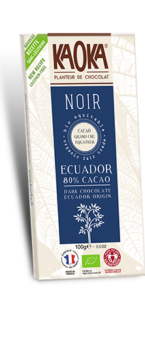 Chocolat Noir 80% cacao origine Équateur bio équitable