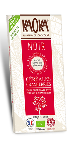 Chocolat Noir Cranberries Céréales Bio Équitable KAOKA