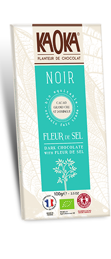 Chocolat Noir Fleur de Sel Saint Domingue Bio Équitable KAOKA