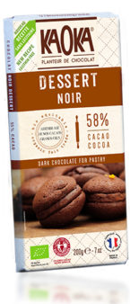 Tablette chocolat dessert noir 58% bio équitable KAOKA