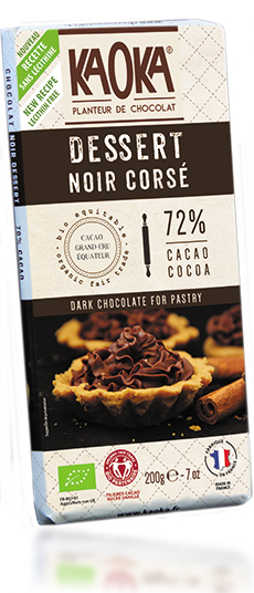 Tablette dessert chocolat noir corsé bio équitable KAOKA