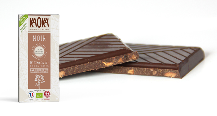 Chocolat noir aux éclats de fèves Kaoka