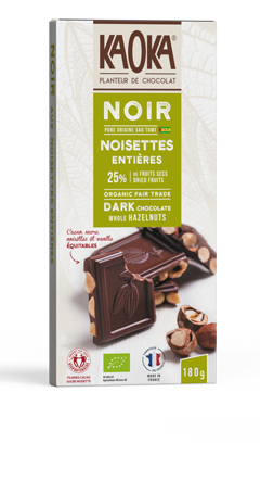 Chocolat Noir Noisettes Entières bio équitable