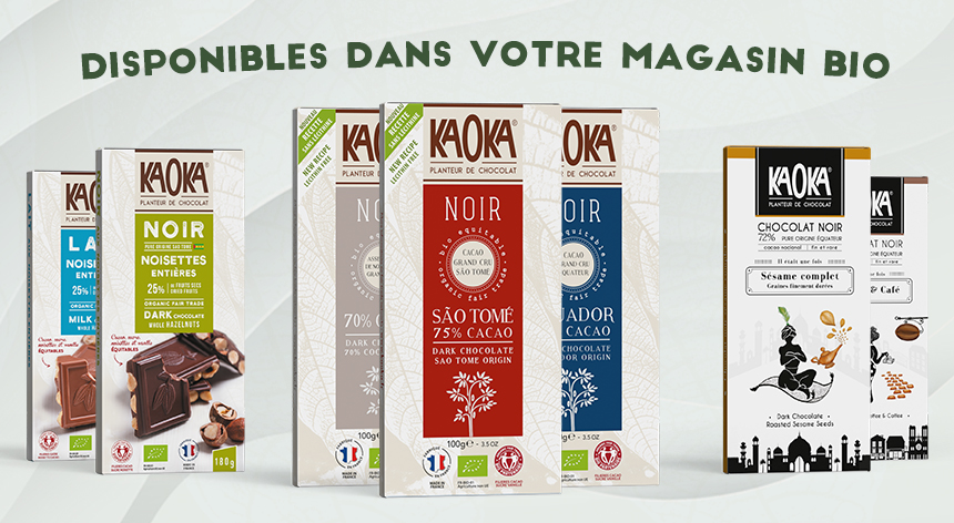Page Contact, retrouvez les produits KAOKA dans votre magasin Bio
