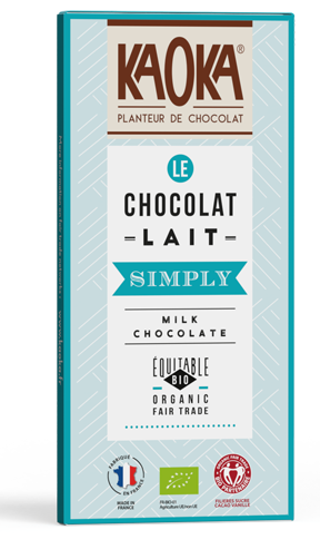 Tablette Simply Lait KAOKA bio équitable